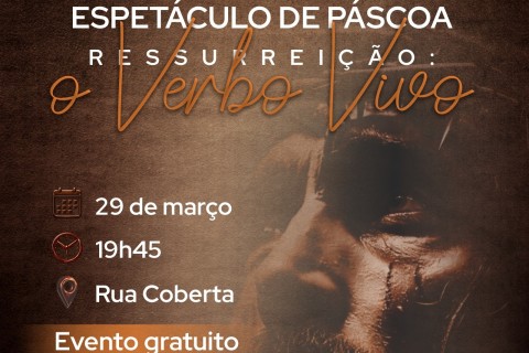 Domingo tem espetáculo teatral na programação da Páscoa Concórdia 2026